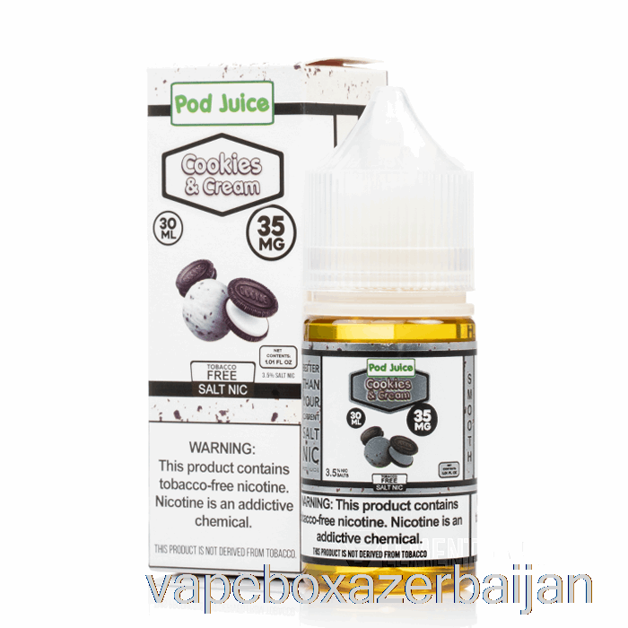 Vape Azerbaijan Cookies and Cream - Pod Juice - 30mL 55mg